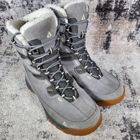 Vasque Women's Pow Pow Waterproof Thinsulate Grey Suede Boots Size 8 - Picture 2 of 13